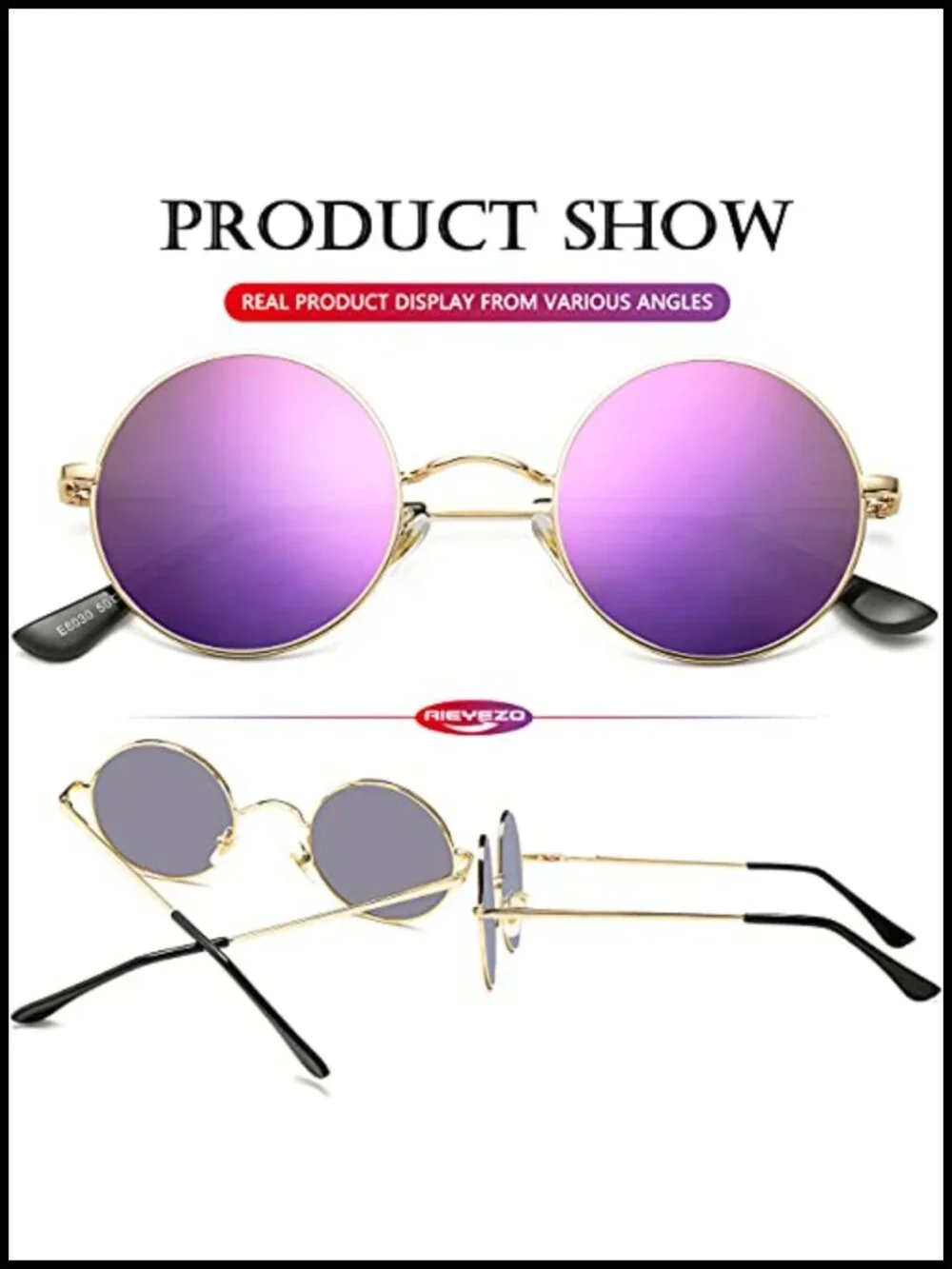 Retro Round Polarized Sunglasses Small Metal Frame Trendy Vintage Shades